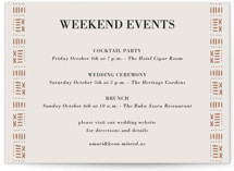 Amari Wedding Weekend Itinerary Cards