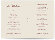 Rose Ink Wedding Weekend Itinerary Cards