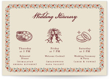 Mughal Gardens Wedding Weekend Itinerary Cards