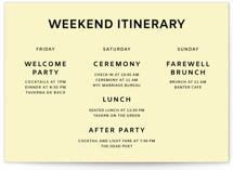 Courthouse Wedding Weekend Itinerary Cards