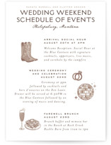 Mountain Ranch Toile Wedding Weekend Itinerary Cards