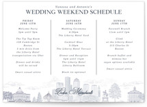Boston Toile Wedding Weekend Itinerary Cards