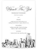 New York Skyline Wedding Weekend Itinerary Cards