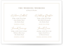 Grand Wedding Weekend Itinerary Cards