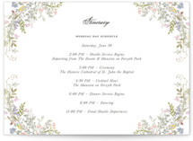 flowering arch Grand Wedding Weekend Itinerary Cards