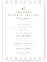 Ocean Point Grand Wedding Weekend Itinerary Cards