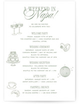 Woods Grand Wedding Weekend Itinerary Cards