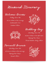 Love in Bloom Grand Wedding Weekend Itinerary Cards