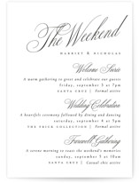 Written with love Grand Wedding Weekend Itinerary Cards