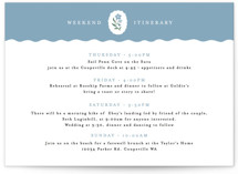 Sweet Vintage Grand Wedding Weekend Itinerary Cards