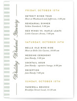 Penumbra Grand Wedding Weekend Itinerary Cards