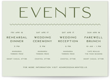 Swoon Grand Wedding Weekend Itinerary Cards