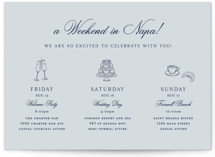 Landscape Script Grand Wedding Weekend Itinerary Cards
