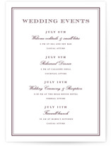 Engraved names Grand Wedding Weekend Itinerary Cards