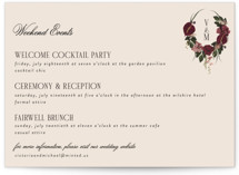 Romantics Grand Wedding Weekend Itinerary Cards
