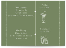Vintage Garden Grand Wedding Weekend Itinerary Cards
