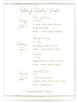 Folk Garden Grand Wedding Weekend Itinerary Cards