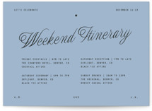 Cheers Grand Wedding Weekend Itinerary Cards