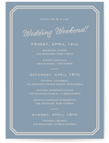 Bevel Monogram Grand Wedding Weekend Itinerary Cards