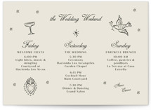 Milagro Grand Wedding Weekend Itinerary Cards