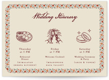 Mughal Gardens Grand Wedding Weekend Itinerary Cards