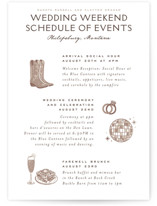 Mountain Ranch Toile Grand Wedding Weekend Itinerary Cards