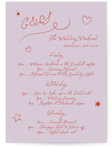 Whimsical Grand Wedding Weekend Itinerary Cards
