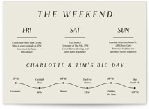 Big plans Grand Wedding Weekend Itinerary Cards