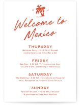 bienvenida Grand Wedding Weekend Itinerary Cards