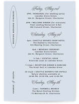 plans Grand Wedding Weekend Itinerary Cards