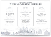 Boston Toile Grand Wedding Weekend Itinerary Cards