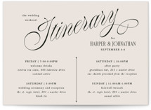 Petite Wedding Weekend Itinerary Cards