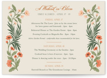 Garden Heirloom Petite Wedding Weekend Itinerary Cards