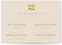 The Gallery Petite Wedding Weekend Itinerary Cards