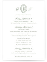 Court Petite Wedding Weekend Itinerary Cards