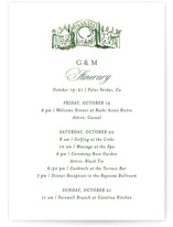 gates and pillars Petite Wedding Weekend Itinerary Cards