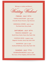 Kitty Hawk Petite Wedding Weekend Itinerary Cards