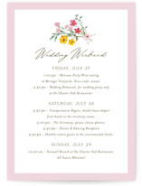 Wildflower Wreath Petite Wedding Weekend Itinerary Cards