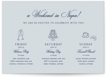 Landscape Script Petite Wedding Weekend Itinerary Cards