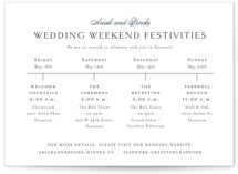 Ariah Petite Wedding Weekend Itinerary Cards