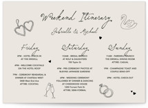 Felicity Petite Wedding Weekend Itinerary Cards