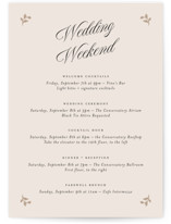 Vintage Romance Petite Wedding Weekend Itinerary Cards