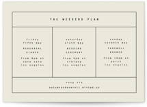 Nonnette Petite Wedding Weekend Itinerary Cards