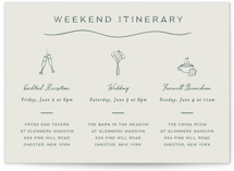Pair of Calla Lilies Petite Wedding Weekend Itinerary Cards