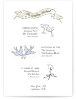 Birds of Paradise Petite Wedding Weekend Itinerary Cards