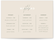 True North Petite Wedding Weekend Itinerary Cards
