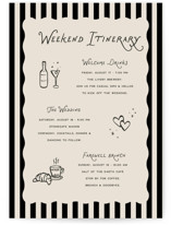 Lovers Petite Wedding Weekend Itinerary Cards