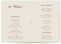 Rose Ink Petite Wedding Weekend Itinerary Cards