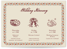 Mughal Gardens Petite Wedding Weekend Itinerary Cards