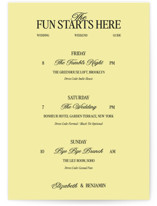 The Eternal Petite Wedding Weekend Itinerary Cards
